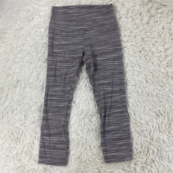 Lululemon Align Crop *21" Mini Space Dye Herringbone Jacquard Heathered Black - Picture 1 of 6
